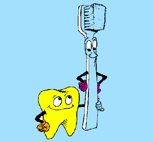 Dentes e escova de dentes