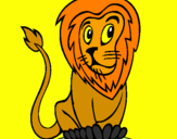 Desenho Leão pintado por niccolas