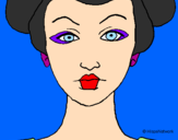 Desenho Cara de geisha pintado por andrea