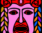 Desenho Máscara Maia pintado por eduardo
