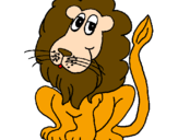 Desenho Leão pintado por pedro