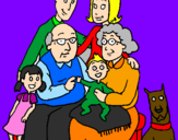 Desenho Família pintado por Luiza