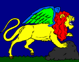 Desenho Leão alado pintado por joão victor hoher