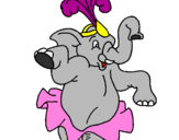 Desenho Elefante a dançar pintado por Lara 