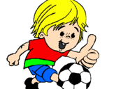 Desenho Rapaz a jogar futebol pintado por Janaina Dantas