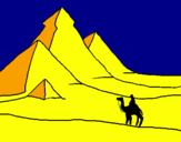Desenho Paisagem com pirâmides pintado por -Patrícia-