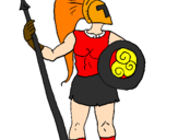 Desenho Guerreiro troiano pintado por Bonequinha