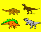 Desenho Dinossauros de terra pintado por pedro e  mamae papai