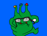 Desenho Extraterrestre com óculos pintado por gustavo m.girardello