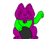 Desenho Gato da fortuna pintado por fernanda uzeda calderon