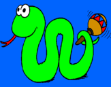 Desenho Serpente cascavel pintado por rebeca