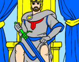 Desenho Cavaleiro rei pintado por rafa