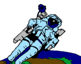 Desenho Astronauta no espaço pintado por spartagos