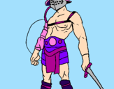 Desenho Gladiador pintado por algum gay