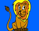 Desenho Leão pintado por anónimo