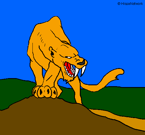 Tigre com dentes afiados