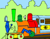Desenho Locomotiva  pintado por otavio