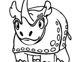 Desenho Rinoceronte pintado por Dinoussauro Rei
