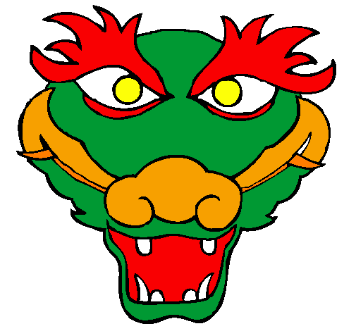 Desenho Dragão pintado por Máscara de dragãoFranco