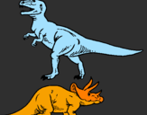 Desenho Tricerátopo e tiranossauro rex pintado por frr4ehfguerfgcweghdixgdsu