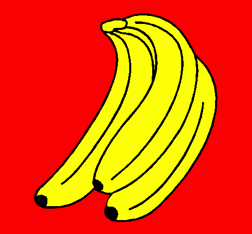 Desenho Plátanos pintado por frutas