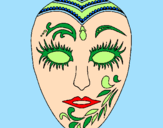 Desenho Máscara pintado por carnaval
