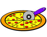 Desenho Pizza pintado por margo