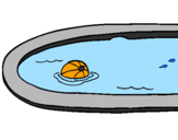 Desenho Bola na piscina pintado por matheus