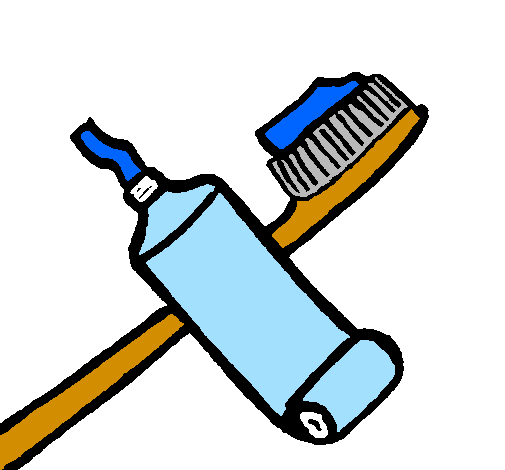 Desenho Escova de dentes pintado por pasta