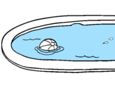 Desenho Bola na piscina pintado por maite