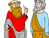 Desenho Sócrates e Platão pintado por kakau
