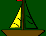 Desenho Barco veleiro pintado por capoeira