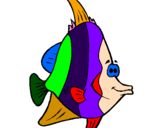 Desenho Peixe tropical pintado por peixinho