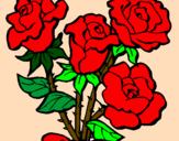Desenho Ramo de rosas pintado por aninha