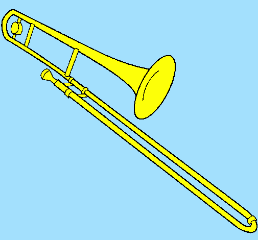 Desenho Trombone pintado por canario
