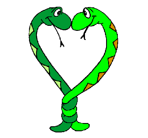 Desenho de Serpentes apaixonadas pintado e colorido por Usuário não  registrado o dia 09 de Maio do 2009