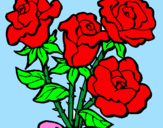 Desenho Ramo de rosas pintado por lulu