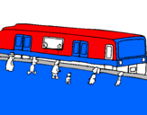 Desenho Passageiros à espera do comboio pintado por hugo