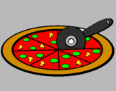 Desenho Pizza pintado por Patrícia
