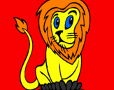 Desenho Leão pintado por Mufasa