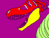 Desenho Esqueleto tiranossauro rex pintado por Rhyan Miguel