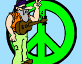 Desenho Musico hippy pintado por renan e jose