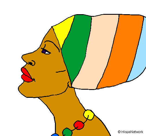 Desenho Camerunesa pintado por africana 