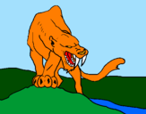 Desenho Tigre com dentes afiados pintado por Sabre