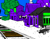 Desenho Estação de comboio pintado por VITORIO