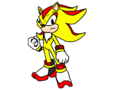 Desenho Sonic pintado por super shadow