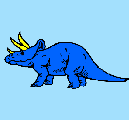 Desenho Triceratops pintado por dino dan 2