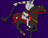 Desenho Cavaleiro a cavalo IV pintado por izabel