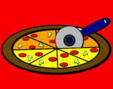 Desenho Pizza pintado por  rock in rool