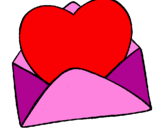 Desenho Coração num envelope pintado por juca7